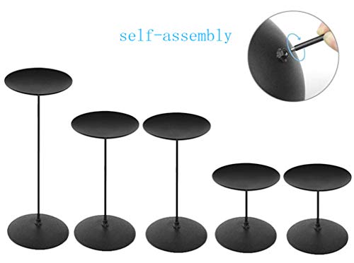 Modern Iron Candle Holders for Pillar Candles, Set of 5 A50224