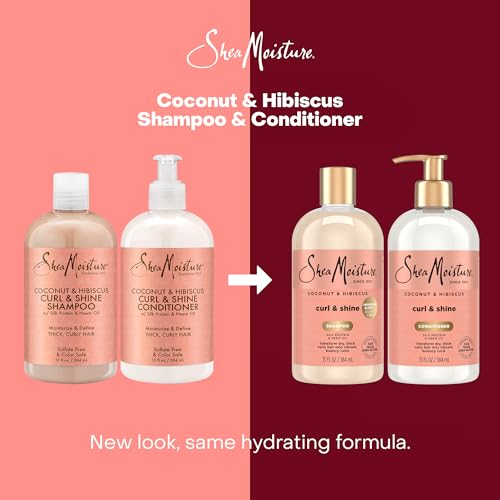 Coconut & Hibiscus Curl & Shine Shampoo and Conditioner, Frizz Control, 16 oz F1862