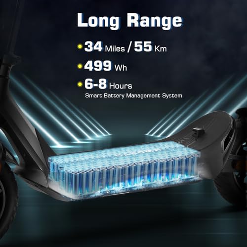 Electric Scooter for Adults, 850W Motor, 30 Miles Range, Folding with Wide Pneumatic Wheel L7670