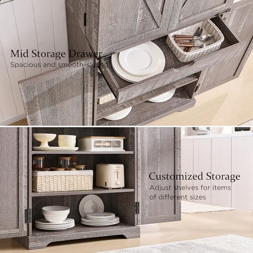 Farmhouse Storage Cabinet with Barn Doors and Adjustable Shelves X3170