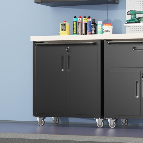 Wall Cabinet with 2 Doors, Lockable, Adjustable Shelves, Heavy Duty Steel J4545