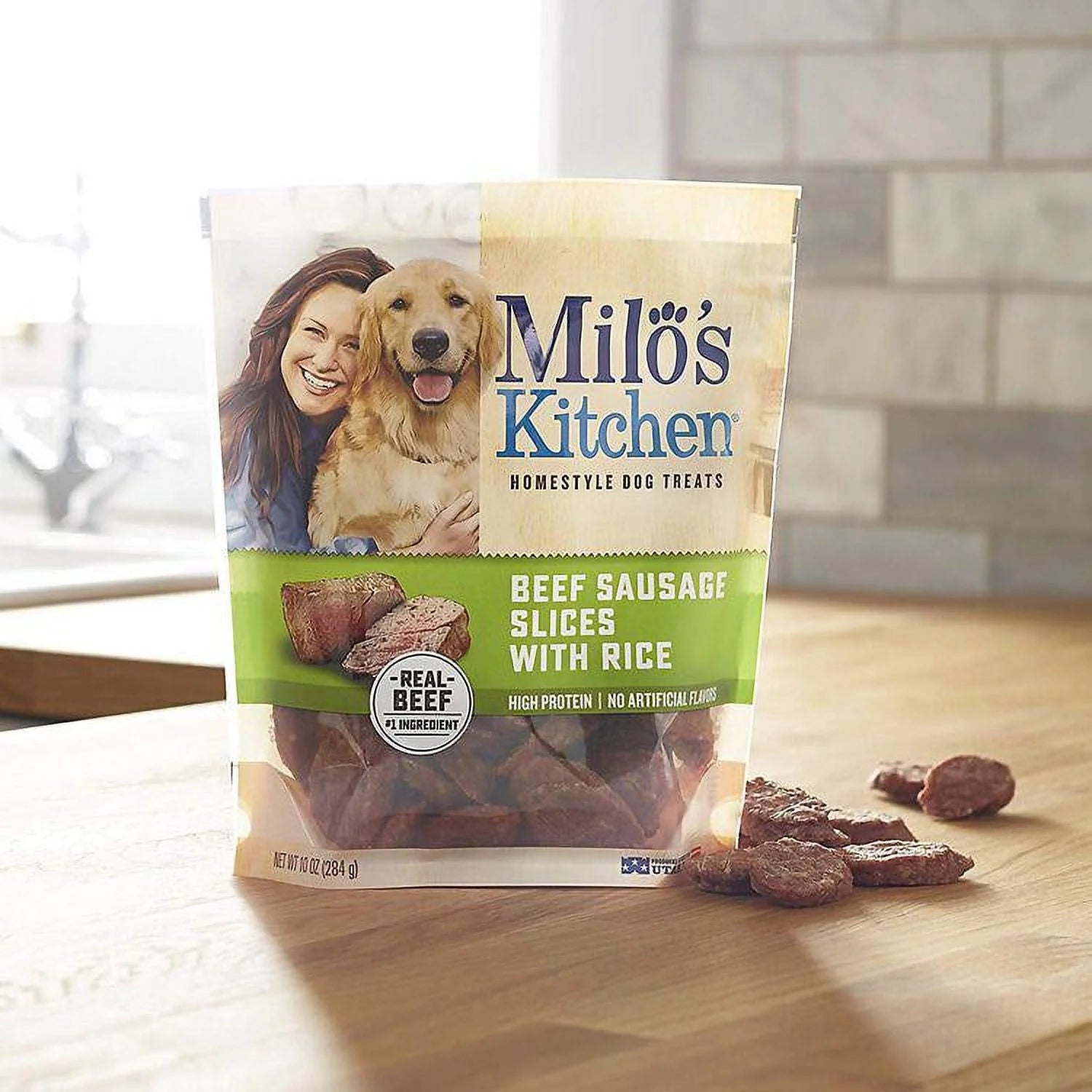Beef and Rice Sausage Slices Dog Treats, 18 oz. J322