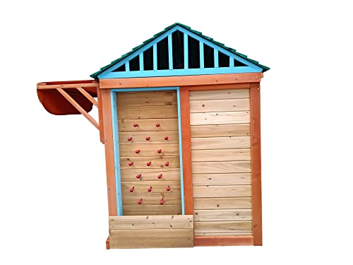Outdoor Wood Playhouse for Kids with Mailbox and Bench D9530