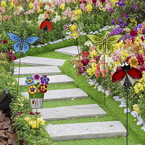 Blue Butterfly Metal Garden Stake Y6575