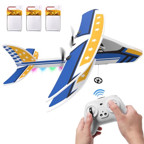 RC Plane Remote Control Airplane with 3 Batteries and 6-Axis Gyro Stabilizer for Beginners G9873
