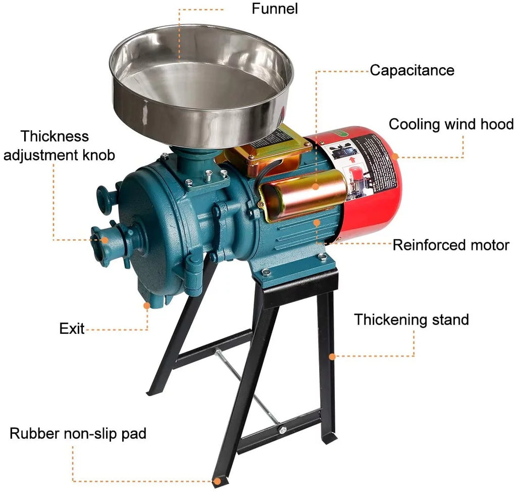 Electric Grain Mill, 3000W Flour Mill for Corn, Wheat, Rice and Coffee D115089