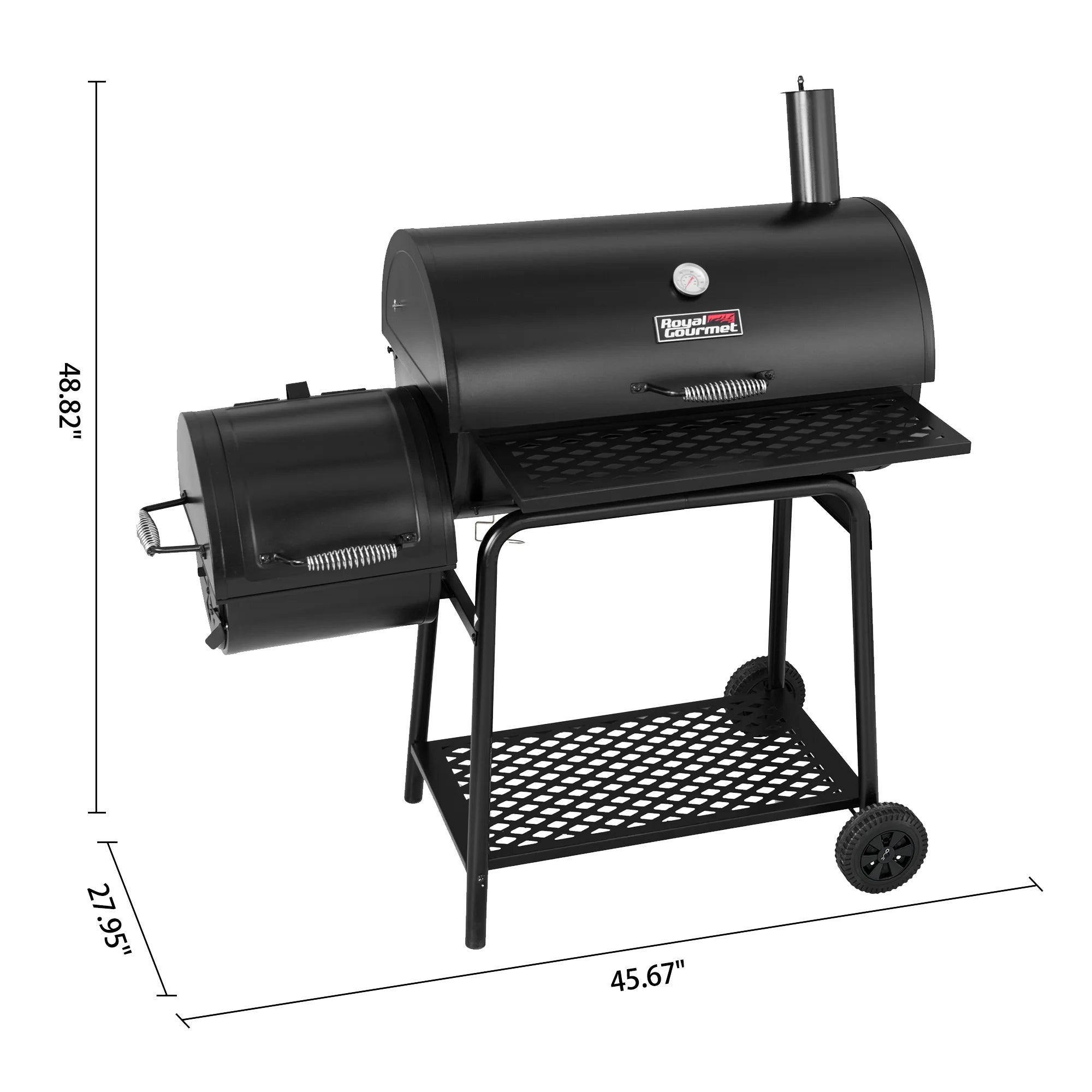 Charcoal Grill with Offset Smoker and BBQ Gloves X1282