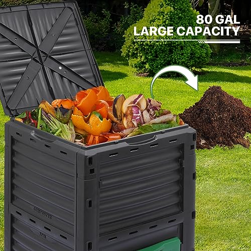 43 Gallon Dual Chamber Compost Tumbler, Outdoor BPA Free X909102