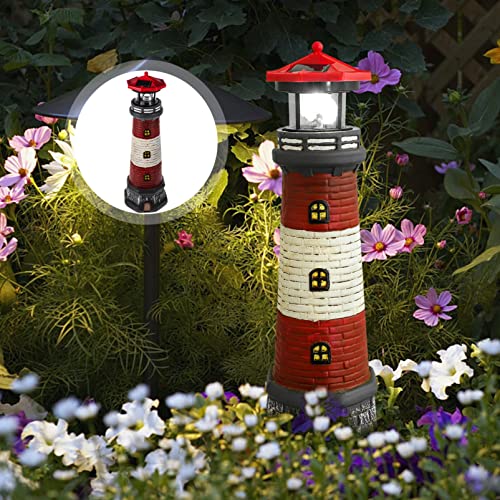 Solar Rotating Lighthouse Outdoor Garden Decor Lantern R852