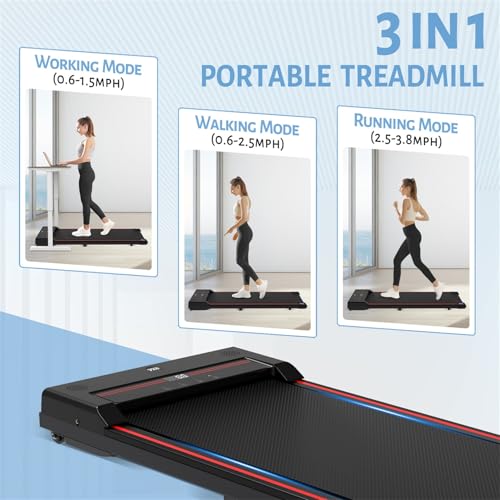 Walking Vibration Pad with APP, 3 in 1 Under Desk Treadmill, Low Noise with Remote Control V76557