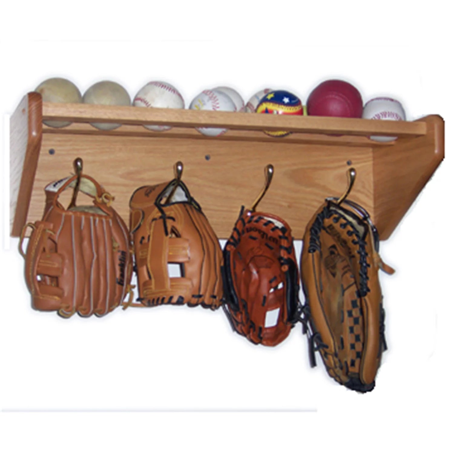 Mahogany Wooden Coat Rack with 5 Hooks and Shelf H50522