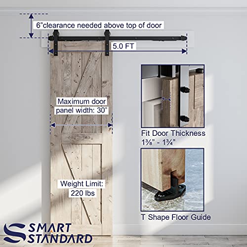 Sliding Barn Door Soft Close Hardware Kit for 36-40 Inch Door Panel Q939896