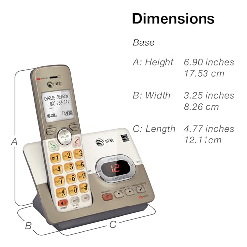 Cordless Phone with Answering System and Extra-large Backlit Keys J9708