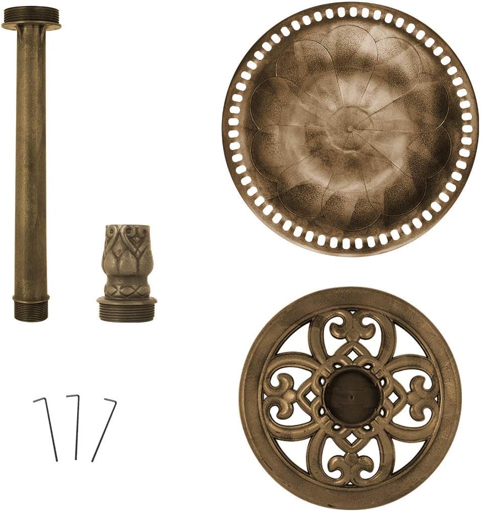 Copper Garden Bird Bath with Solar Powered Fountain D79341