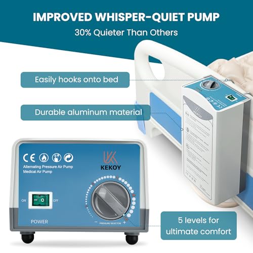 Alternating Air Pressure Mattress Topper with Quiet Pump, Waterproof Bed Sore Prevention Pad B93997