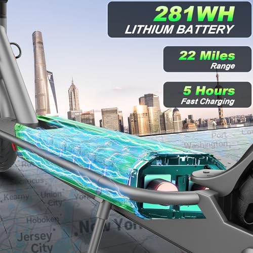 Foldable Electric Scooter for Adults, 22 MPH, 22 Miles Range A144