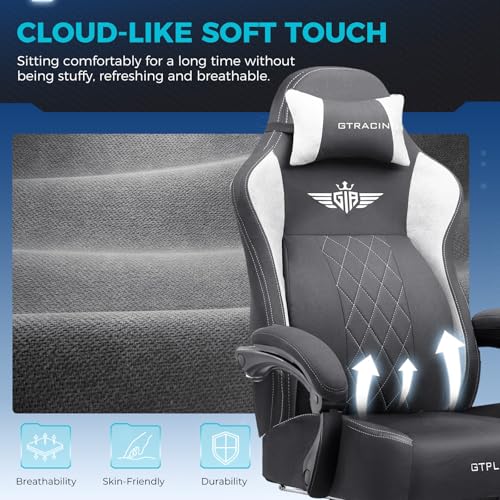 Big and Tall Gaming Chair with Breathable Fabric and Lumbar Support U62154