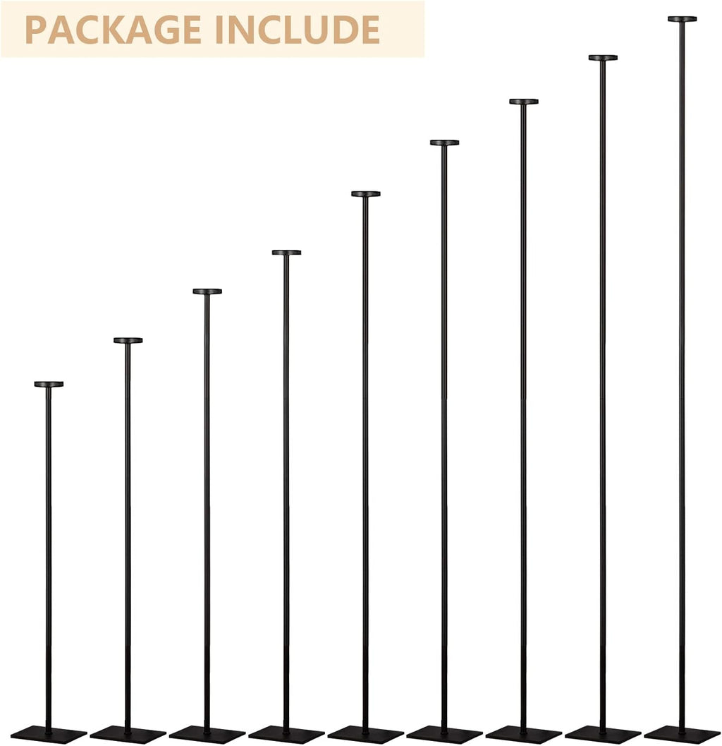 Tall Floor Candelabra Holder for 9 Candles, Black Metal A795802