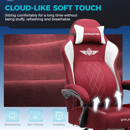 Big and Tall Gaming Chair with Breathable Fabric and Lumbar Support U62154