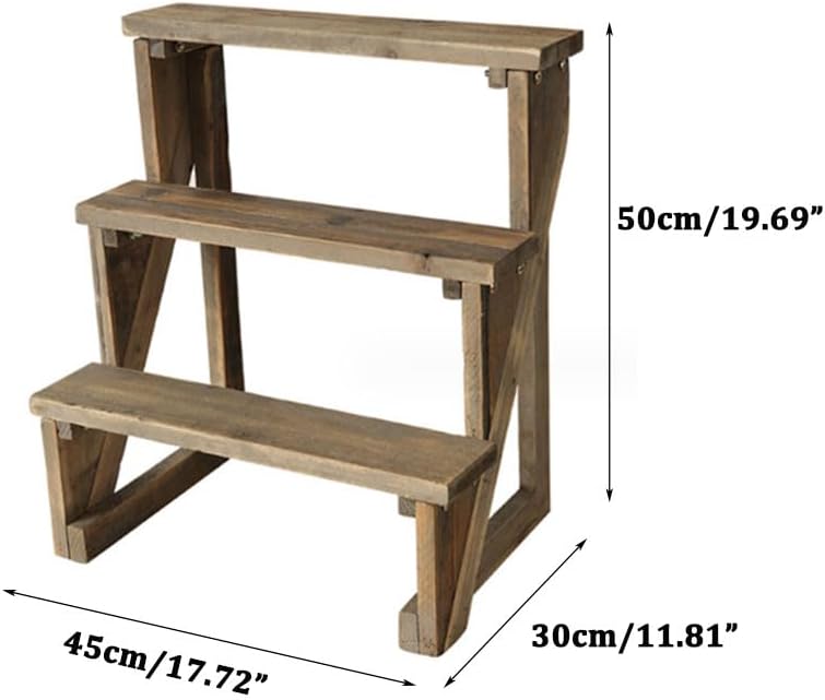 Wooden Plant Trellis Floor Planter with Three-Tier Ladder Shelf F1106