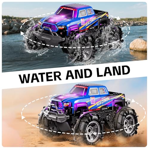 Amphibious RC Truck with Spray & Light for Kids Y851