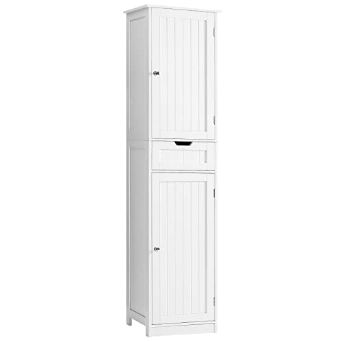 67" Tall Bathroom Cabinet with 2 Doors and 1 Drawer, Adjustable Shelves T930834