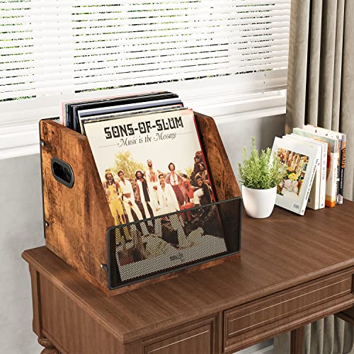 Vinyl Record Storage Box, Holds up to 60 Records V34365