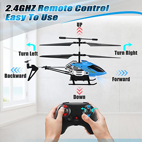 RC Helicopter with One Key Take-Off, Altitude Hold, LED Light, Blue Z936054