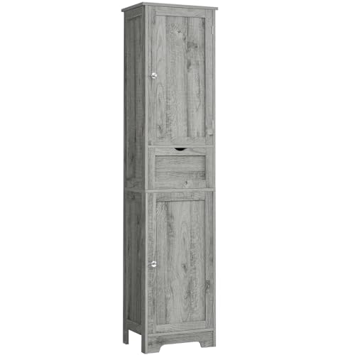 67" Tall Bathroom Cabinet with 2 Doors and 1 Drawer, Adjustable Shelves T930834