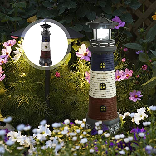 Solar Rotating Lighthouse Outdoor Garden Decor Lantern R852