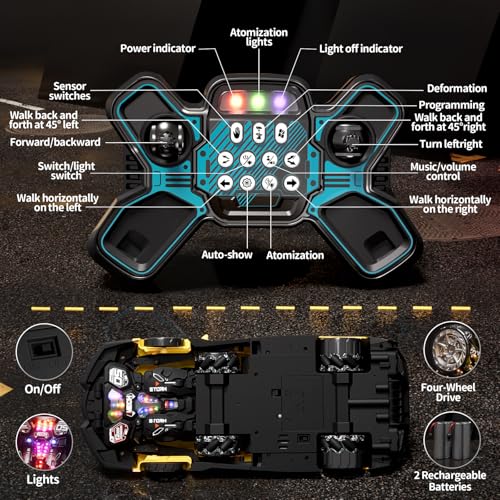 Transform RC Car with Gesture Sensing, Deformation Robot Toy for Kids U8510