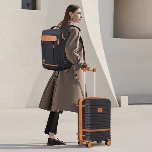 Expandable Carry-On Luggage Set, Lightweight Hard Shell 20 Inch with Spinner Wheels M12570