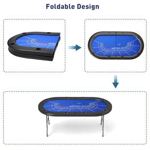 Foldable Blackjack Poker Table with Cup Holders G3690