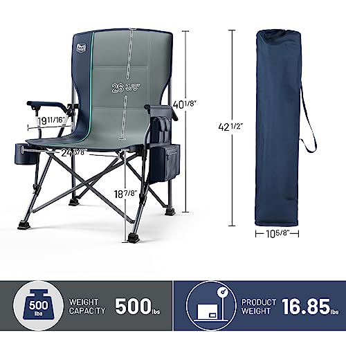 Oversized Folding Camping Chair High Back Heavy Duty for Adults with Cup Holder K6105