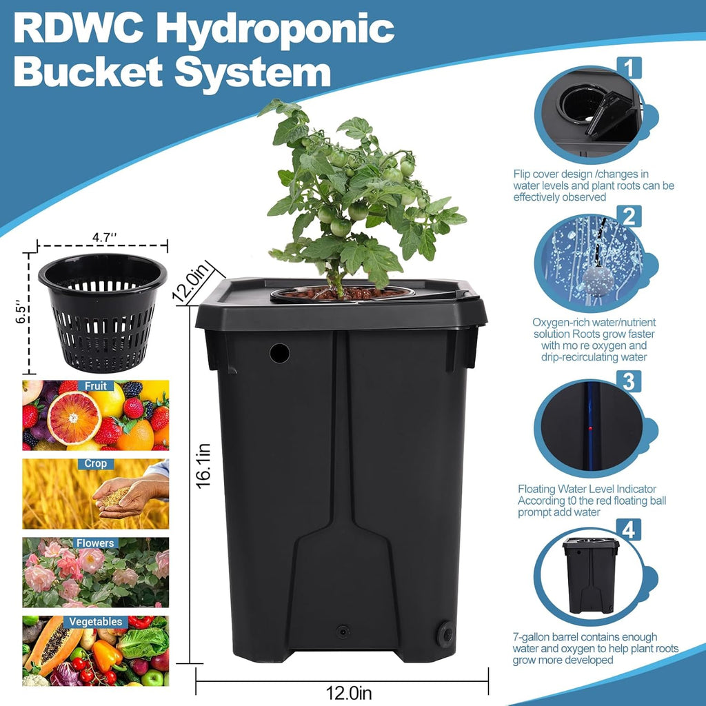 Hydroponics Grow System 4 Site with 7-Gallon Reservoir L491509