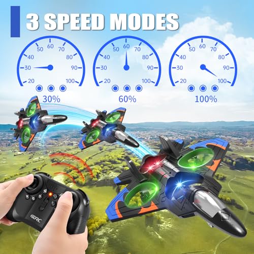 Foam Remote Control Airplane Fighter Jet with Lights for Kids Adults H4069
