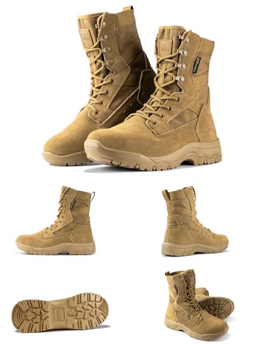Men's Tactical Boots 8 Inches Lightweight Suede Leather Military Work Boot J951812
