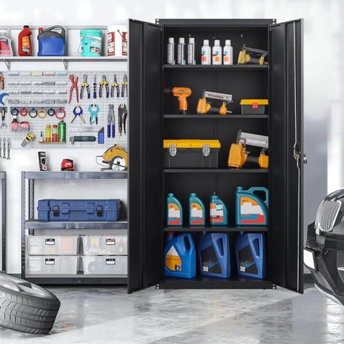 Metal Storage Cabinet with Locking Door and 4 Shelves R204491