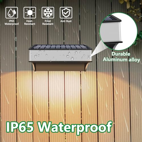 Solar Fence Lights 8 Pack, 60 Lumen Waterproof, 8 Modes Warm & Cool White T5562