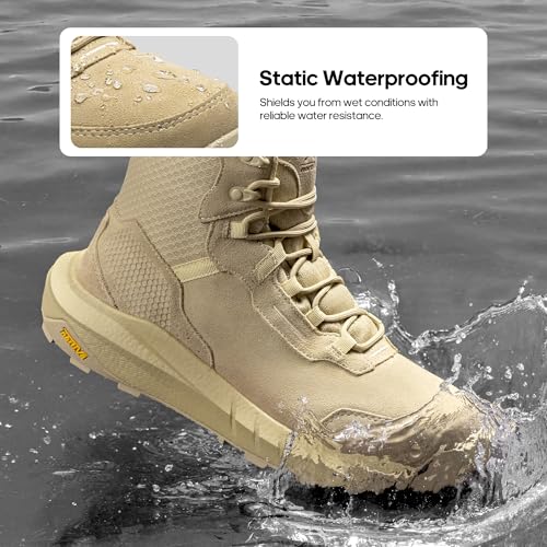 Men's Waterproof Tactical Work Boots Lightweight Leather Non-Slip Hiking P869327