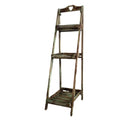 American Retro 3-tier Plant Stand, Solid Wood Ladder Folding Flower Rack For Multiple Plants, Floor Type Multipurpose Storage Rack, Portable Indoor Outdoor Plant Rack For Patio, Garden, Balcony