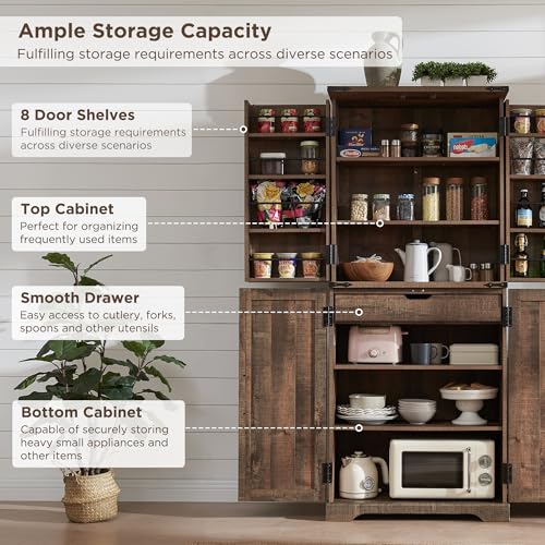 Farmhouse Storage Cabinet with Barn Doors and Adjustable Shelves X3170