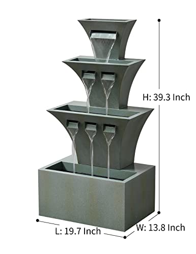 48" Outdoor Waterfall Fountain with LED Lights H104002