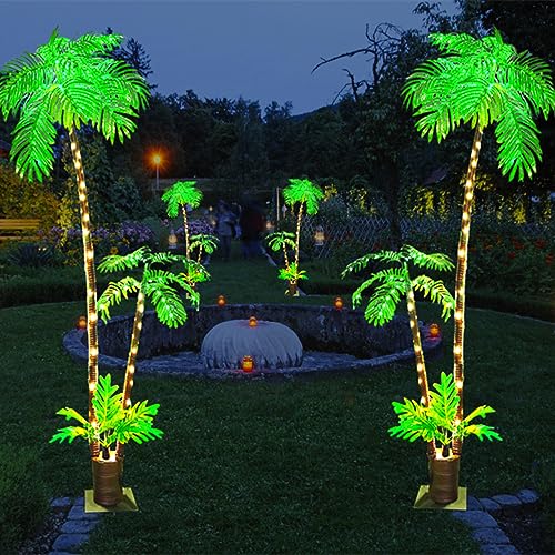 Lighted Artificial Palm Tree 6ft for Patio Outdoor Decor N537877