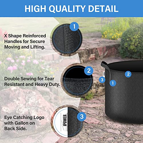 Plant Grow Bags 5 Gallon 10-Pack Tan Heavy Duty Aeration Fabric Pots with Strap Handles N82724