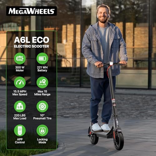 Electric Scooter for Adults, 10in Pneumatic Tires, 19 Miles Range U23992