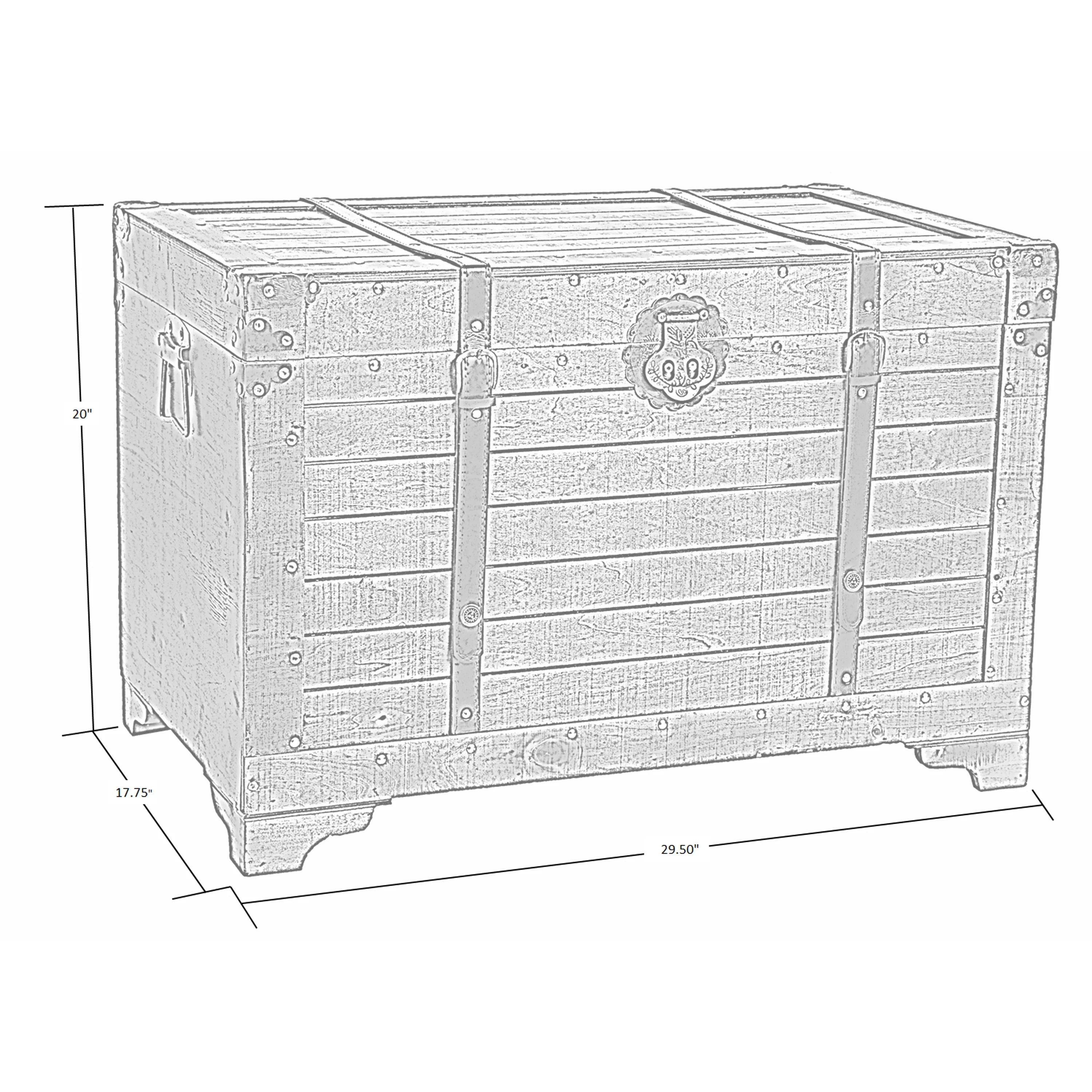 Large Natural Wood Storage Trunk Coffee Table M381