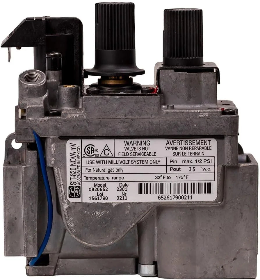 Natural Gas Replacement Millivolt Gas Valve for Fireplaces, Stoves, and Gas Logs E752749