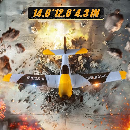 RC Plane with 6-Axis Gyro, Easy Control for Beginners, LED Lights U3567