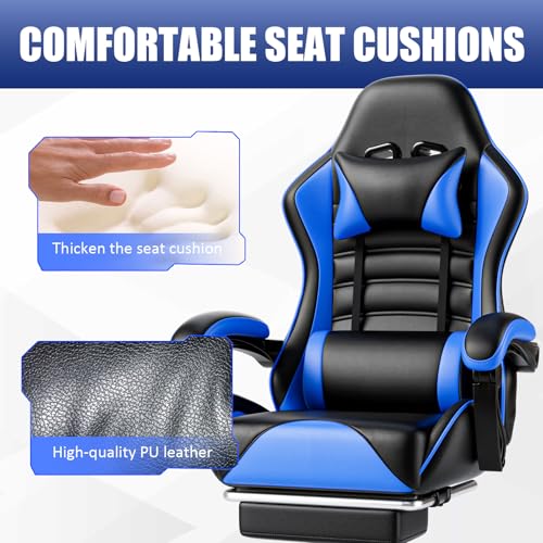 Ergonomic Gaming Chair with Footrest, Reclining, Lumbar Support I1131